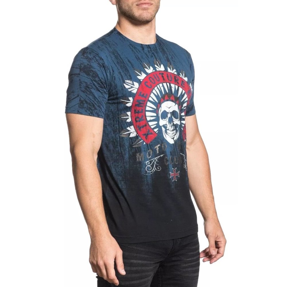 XTREME COUTURE by AFFLICTION Men's T-Shirt CHIEF MOTOR CLUB Blue Biker S-5XL - Picture 9 of 9